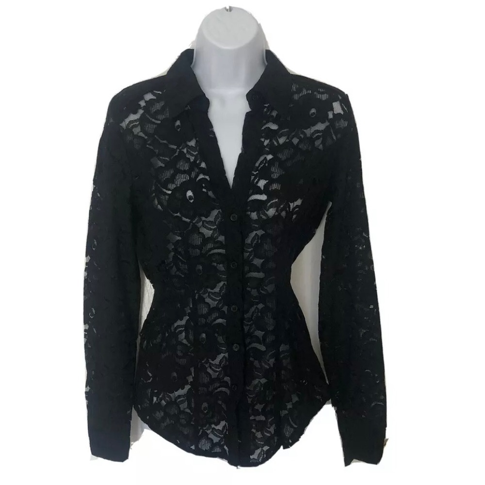 Black Lace Top Sz XS NWT